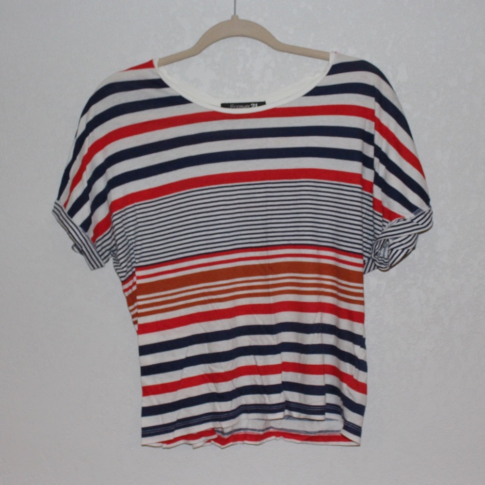 Forever 21 Red, White, and Navy Striped Shirt